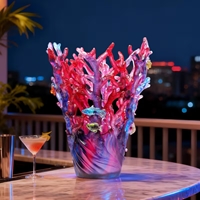 Handmade Coral Reef Colored Glass Vase
